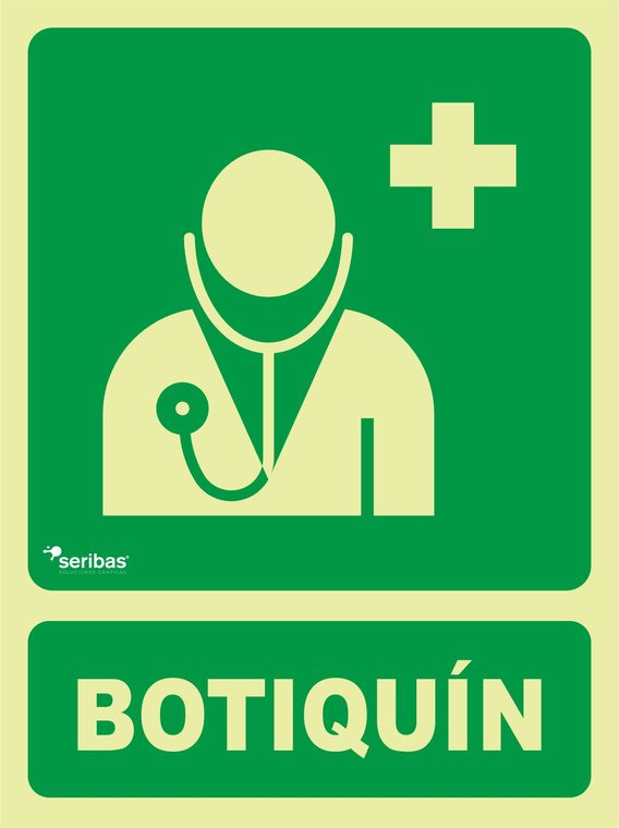 Señal de señales de evacuación EV026: BOTIQUÍN