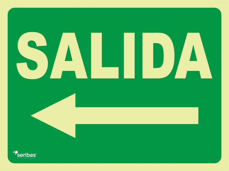Señal de señales de evacuación EV041: SALIDA FLECHA IZQUIERDA