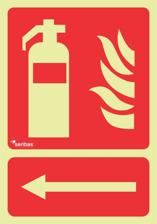 Señal de señales contra incendios IN004: EXTINTOR FLECHA IZQUIERDA
