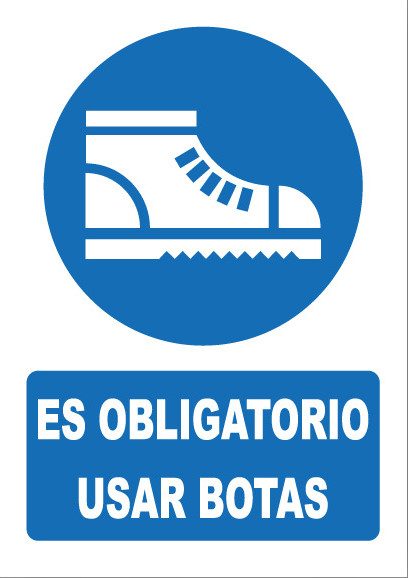 Señal de señales de obligación OB019: ES OBLIGATORIO CALZADO DE SEGURIDAD