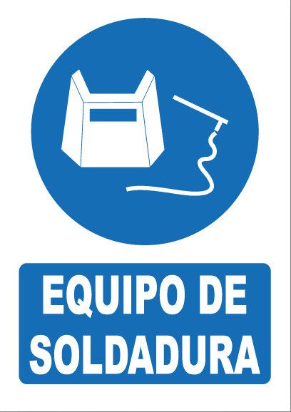 Señal de señales de obligación OB021: EQUIPO DE SOLDADURA