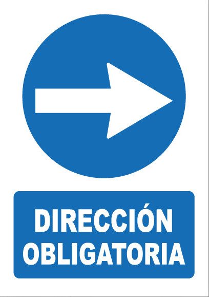 Señal de señales de obligación OB044: DIRECCIÓN OBLIGATORIA DERECHA