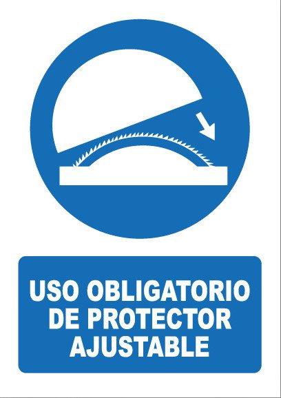 Señal de señales de obligación OB047: USO OBLIGATORIO DE PROTECTOR AJUSTABLE