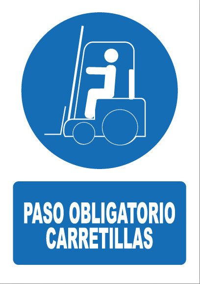 Señal de señales de obligación OB059: PASO OBLIGATORIO CARRETILLAS