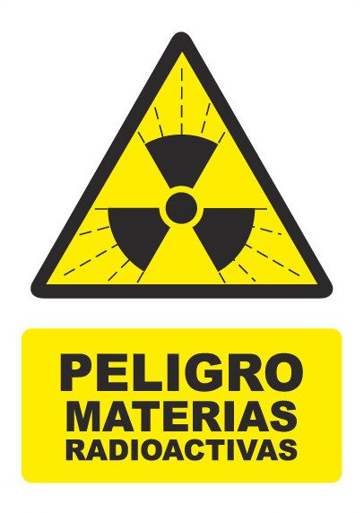 Señal de señales de peligro PG003: PELIGRO MATERIAS RADIOACTIVAS