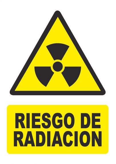 Señal de señales de peligro PG004: RIESGO DE RADIACIÓN