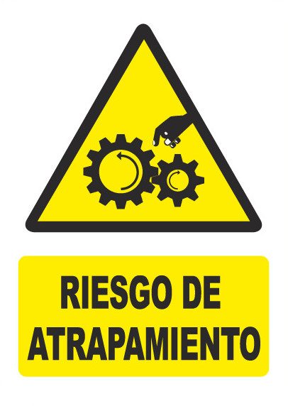 Señal de señales de peligro PG018: RIESGO DE ATRAPAMIENTO