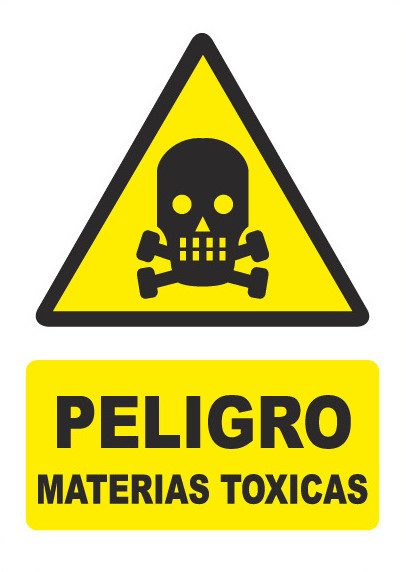 Señal de señales de peligro PG020: PELIGRO MATERIAS TÓXICAS