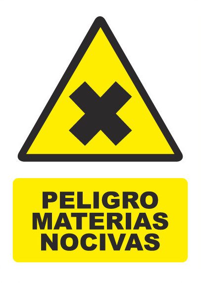 Señal de señales de peligro PG026: PELIGRO MATERIAS PELIGROSAS VARIOS IDIOMAS