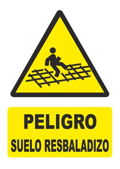 Señal de señales de peligro PG045: PELIGRO SUELO RESBALADIZO
