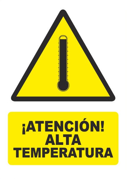 Señal de señales de peligro PG058: ATENCIÓN ALTA TEMPERATURA