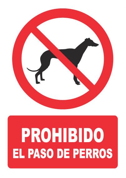 Señal de señales de prohibición PH036: PROHIBIDO EL PASO DE PERROS