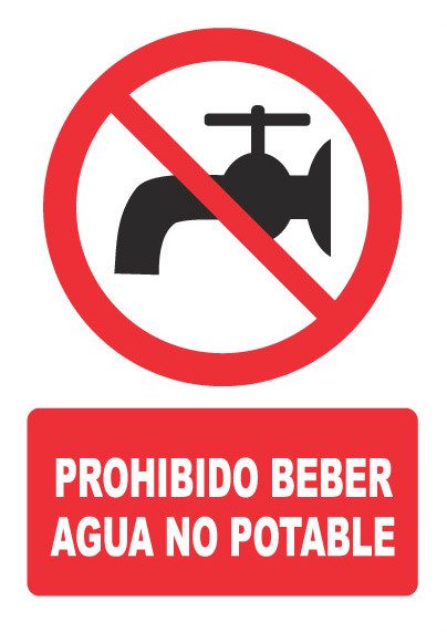 Señal de señales de prohibición PH040: PROHIBIDO BEBER AGUA NO POTABLE