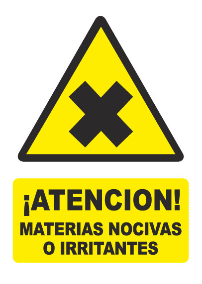 ATENCION MATERIAS NOCIVAS O IRRITANTES  PG021