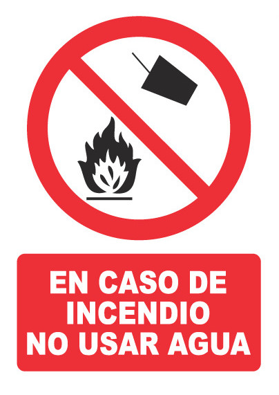 EN CASO DE INCENDIO NO USAR AGUA PH029