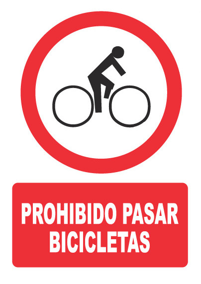 PROHIBIDO PASAR BICICLETAS PH048